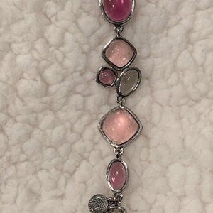 Lavender Pink Glass Stone Bracelet
